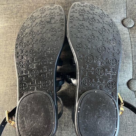 Tory Burch Black gladiator Sandals with Gold Studs - Picture 5 of 6